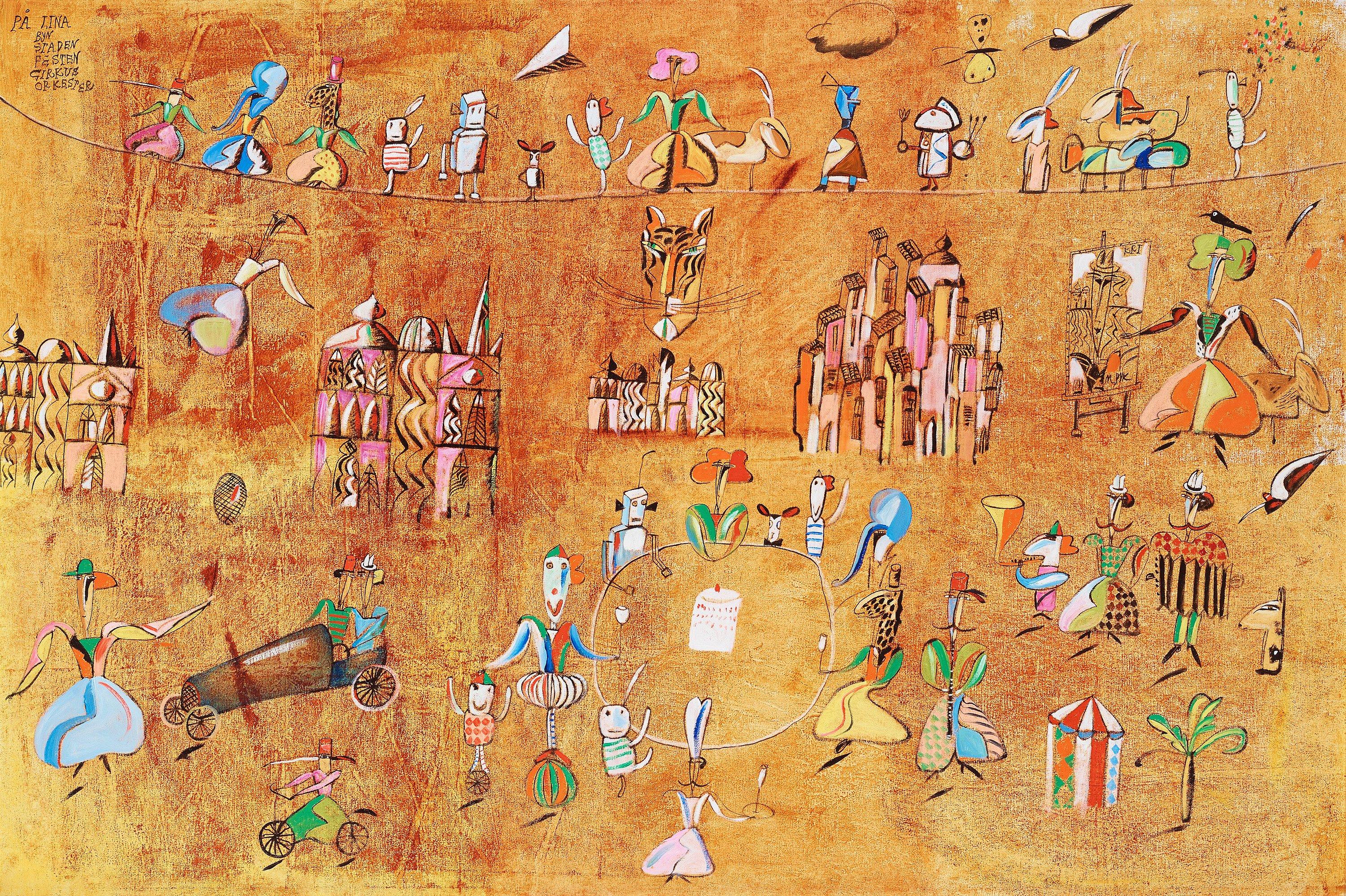 Madeleine Pyk - Composition with figures.