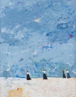 Madeleine Pyk - Women with dog on the beach