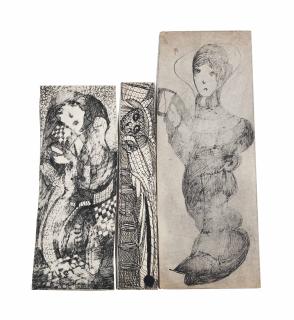 Madge Gill - Three female figures