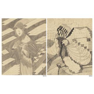 Madge Gill - Untitled (abstract/ figure), double sided