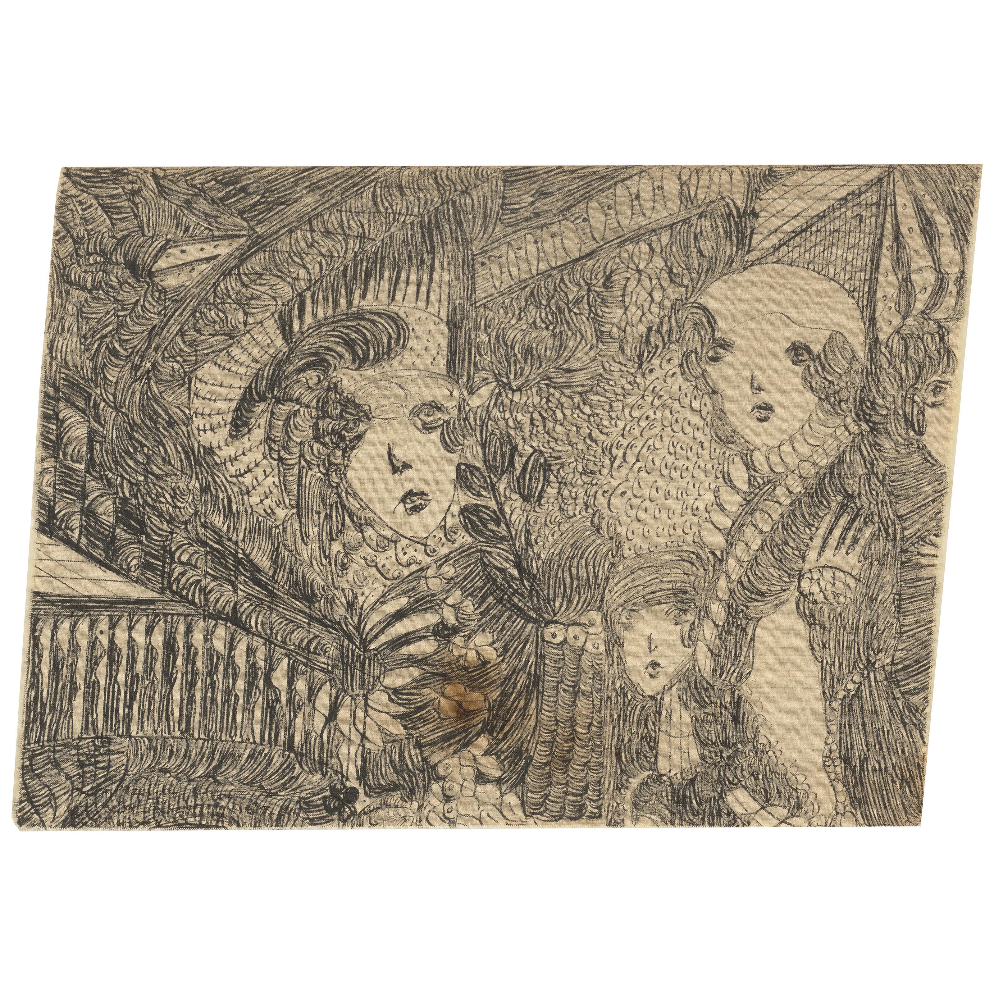 Madge Gill - Untitled (Three Women)