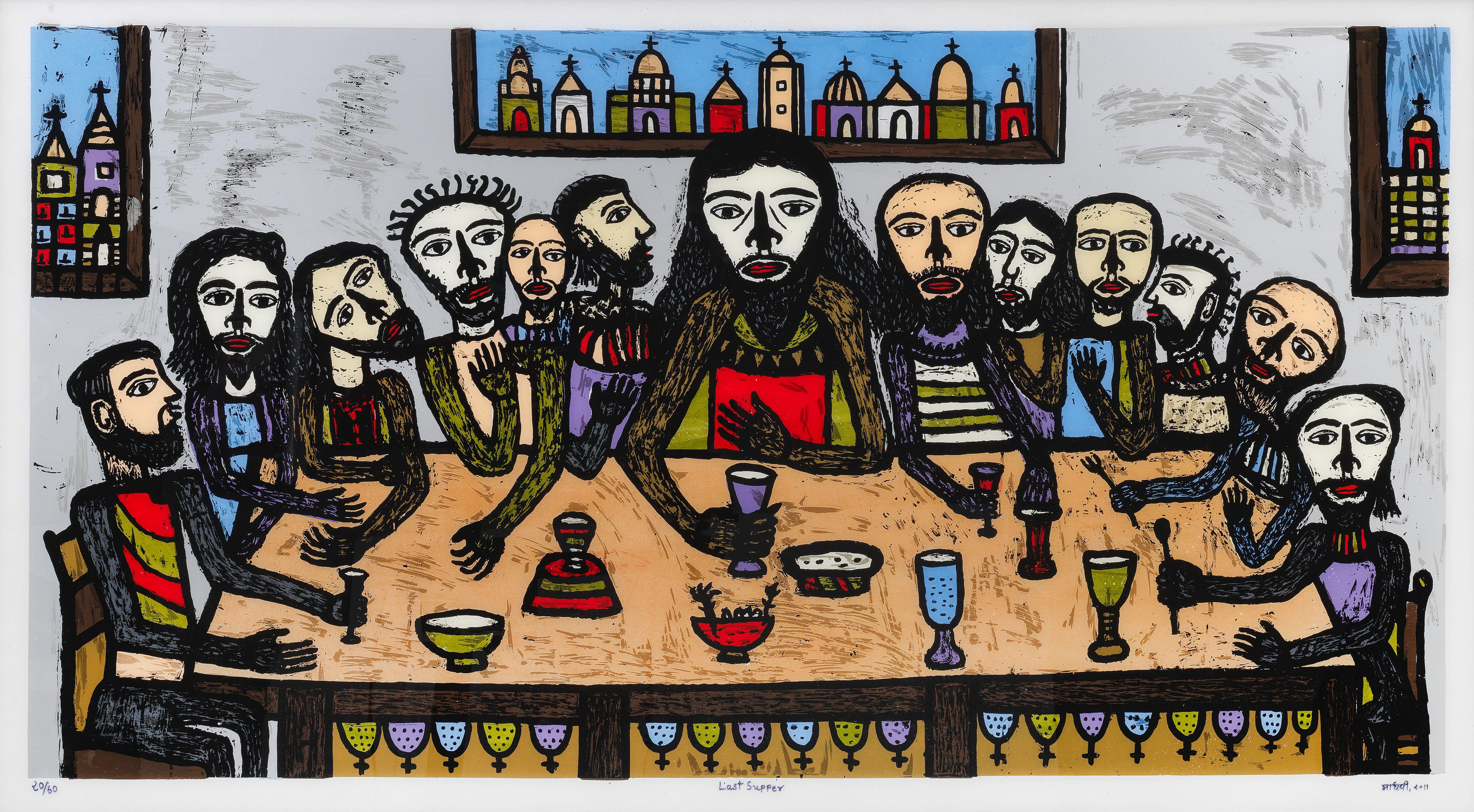 Madhvi Parekh - Last Supper image size (in) 40 x 72