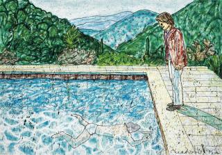 Madsaki - Portrait Of An Artist (Pool With Two Figures) Ii (Inspired By David Hockney)
