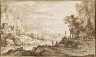 Maerten de Cock - A River Landscape With A Distant Castle