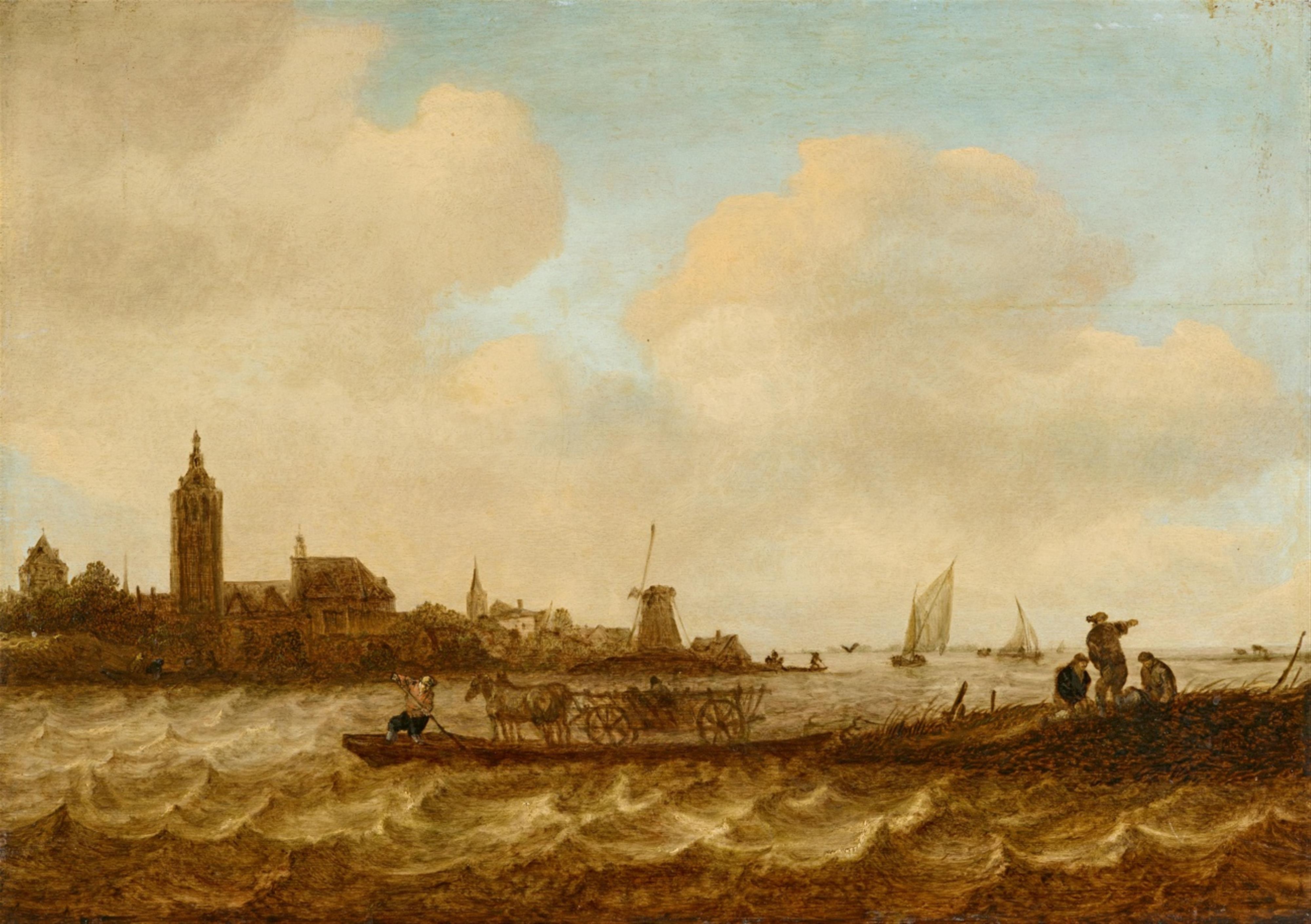 Maerten Fransz. van der Hulst - Stadt mit großer Kirche am Fluss