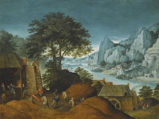 Maerten Ryckaert - An Alpine Landscape With An Iron Foundry And Blast Furnace
