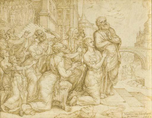 Maerten Van Heemskerck - Susanna and her relatives praising the Lord (Daniel 13:63)