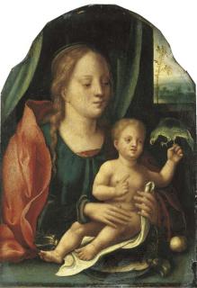 Maestro Del Pappagallo - Madonna con Bambino e un pappagallo