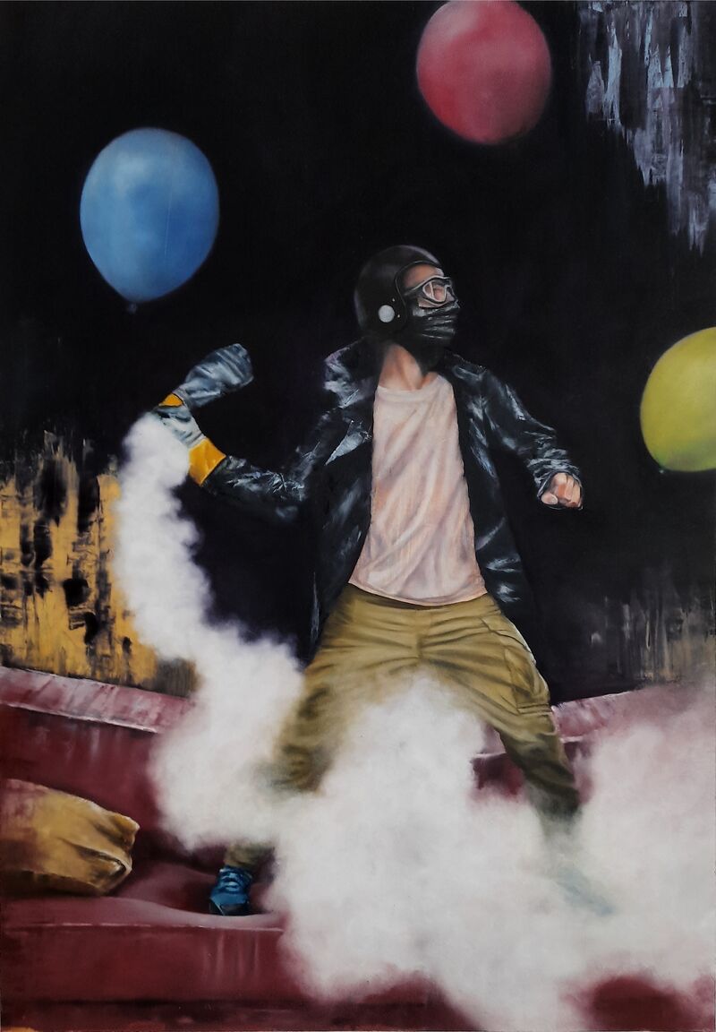 Couch Revolution_2021_Öl_Malplatte_100 x 70