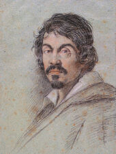 Posthumes Porträt Caravaggios von Ottavio Leoni, um 1614, Bibliotheca Marucelliana, Florenz