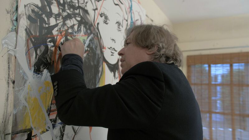 George Condo in his studio