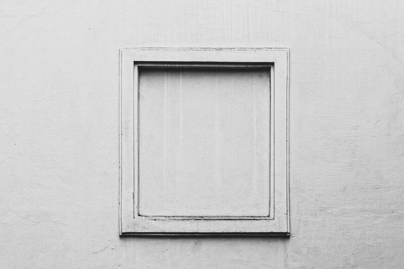 White empty picture frame on white background