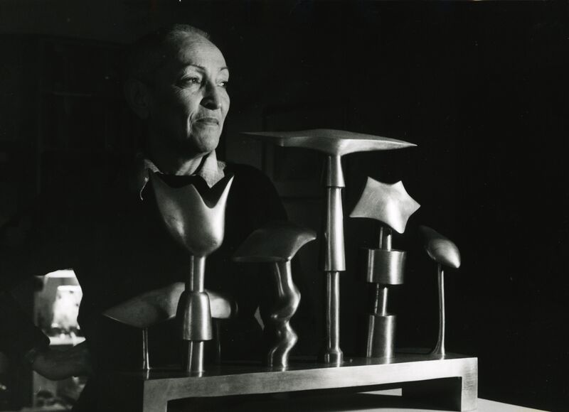 Meret Oppenheim in her studio, 1982. © Margrit Baumann