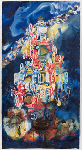 ShahziaSikander, Sub Blues, 2019-2020, Ink and gouache on paper Paper