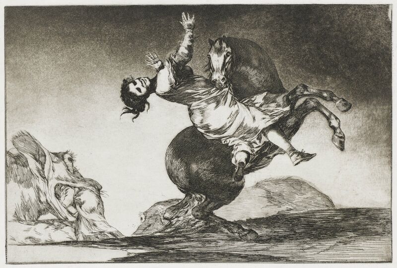 Francisco de Goya, Das Pferd als Entführer, circa 1815-1819, Blatt Nr. 10 aus dem Zyklus Los Disparates