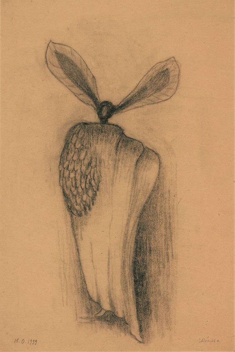 Déesse, 1939, Kohle auf Papier, auf Karton, 48 x 34,5 cm