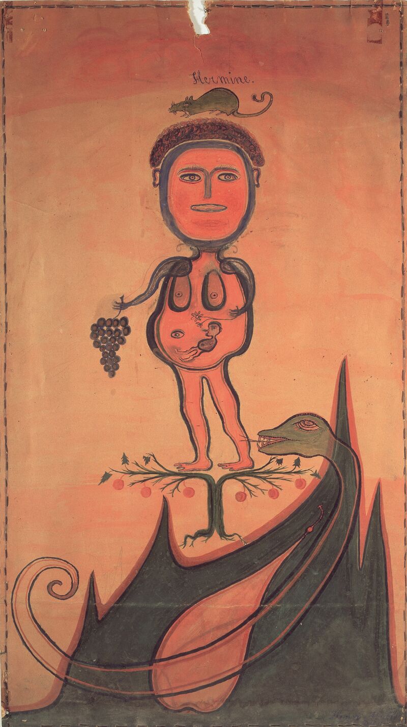 Heinrich Anton Müller, Hermine, 1914 Gouache, pen and ink; 79.5 x 44.5 cm