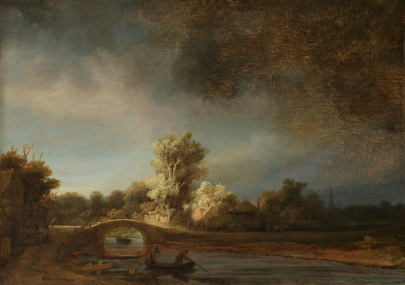 Rembrandt Harmensz. van Rijn, Landschaft mit Steinbrücke, um 1638