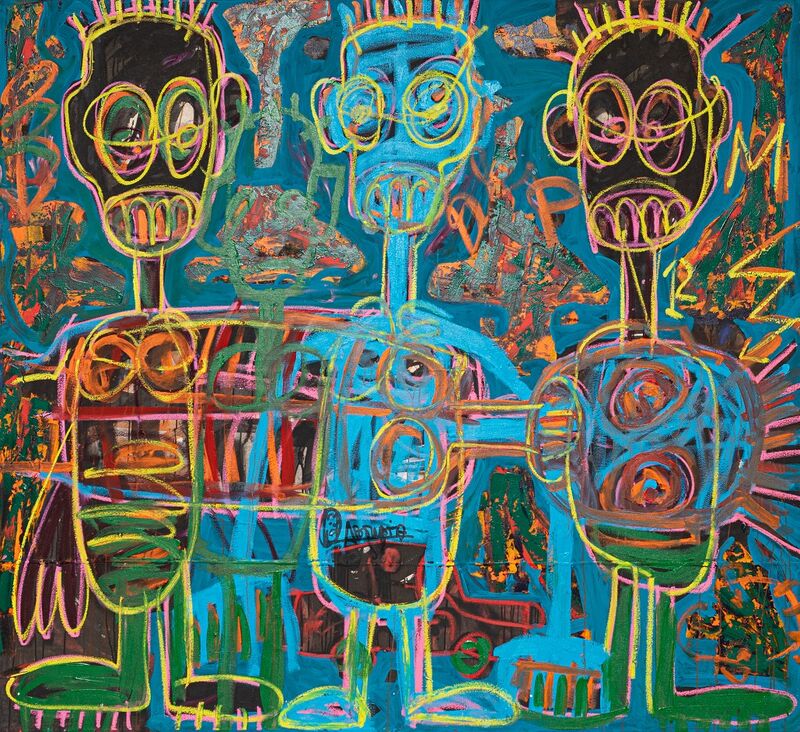 Aboudia, Untitled #1, 2021, 210 x 230 cm