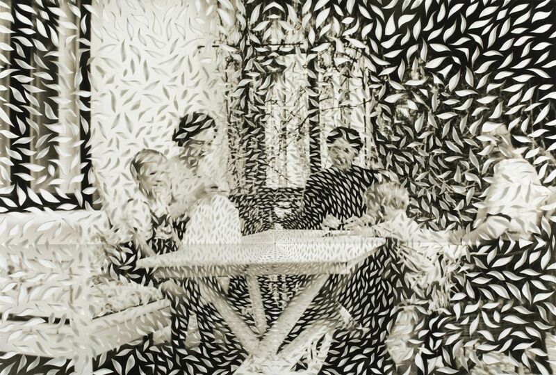 Photograph by Elisabeth Moritz showing  a grandmother and children