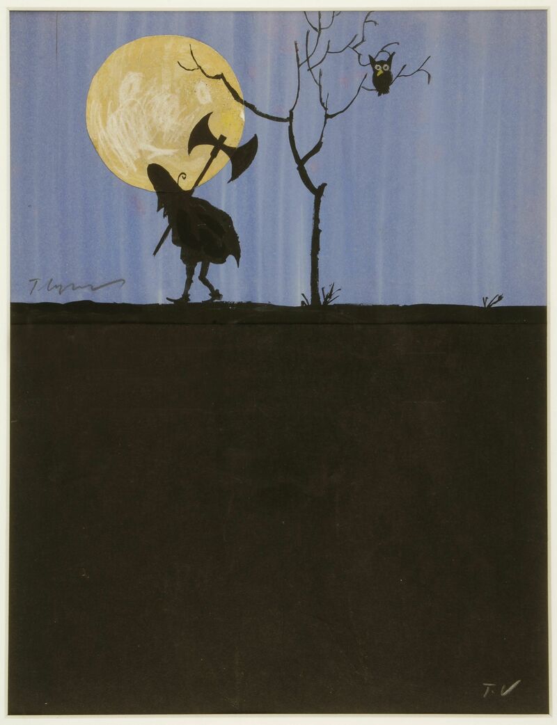 Tomi Ungerer: Zeichnung für Die Drei Räuber, 1961 Tusche, farbige Tuschelavierung, Gouache-Highlights und Collage, 30 x 23,5 cm