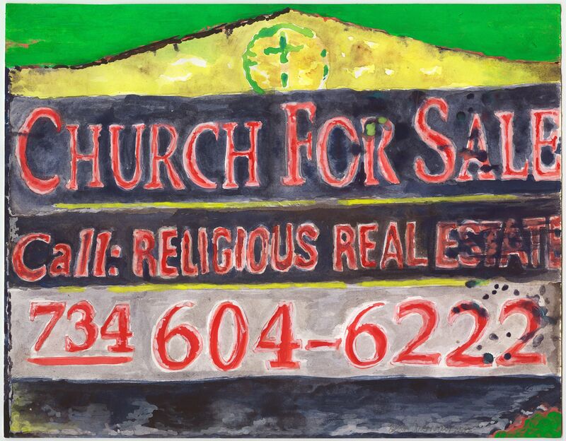 Edgar Arceneaux, Church for Sale - bill-board from Detroit
