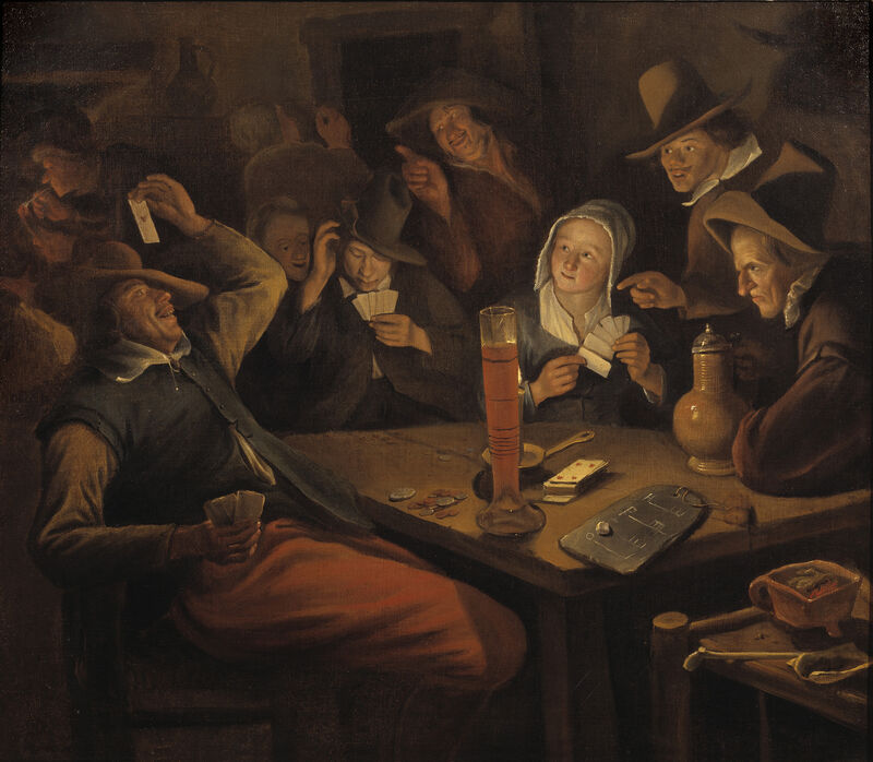 Jan Havicksz. Steen (1626-1679), Herz-Ass, undatiert, Öl auf Leinwand, 81x92cm