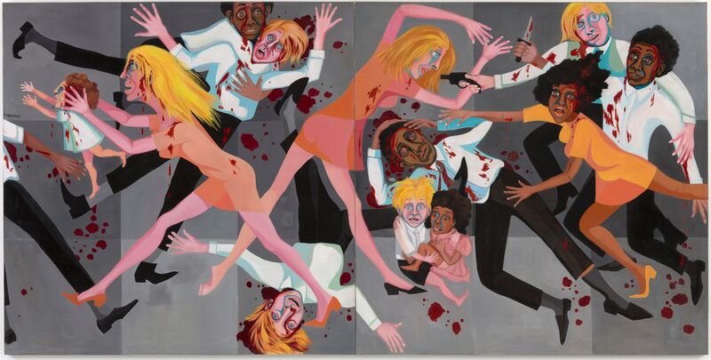 Faith Ringgold, American People Series #20: Die, 1967. Oil on canvas, two panels