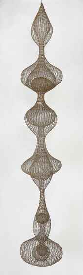 Ruth Asawa, Untitled (S.035, Hanging Six-Lobed, MultiLayered Interlocking Continuous Form within a Form with  Spheres in the Second, Fifth, and Sixth Lobes), c. 1962