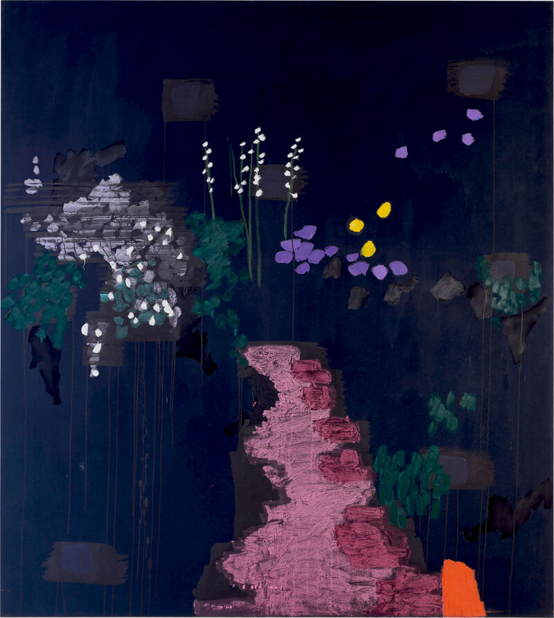 Bruce McLean Dark Pink Path, Son Caragol 2008 Acrylic and oil on canvas, 225 x 200 cms (88 5/8 x 78 3/4  ins)