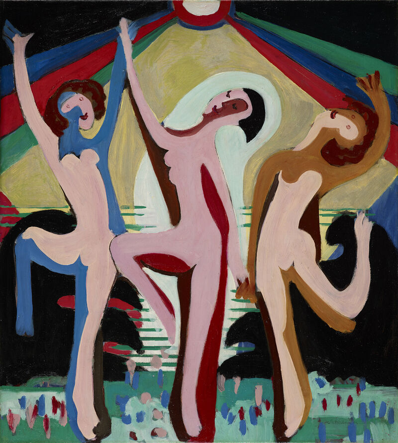 Ernst Ludwig Kirchner, Farbentanz I, 1932, Öl auf Leinwand, 100 x 90 cm