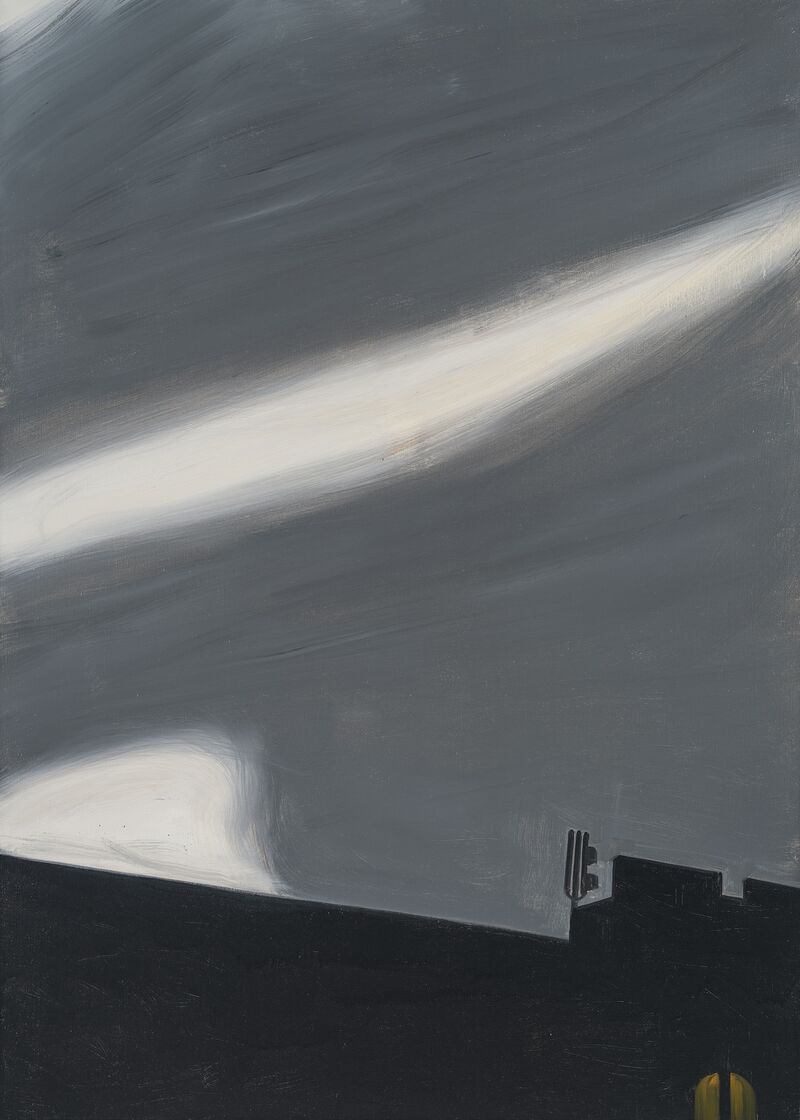 Alex Katz, Untitled Cityscape 4, 2014. Oil on linen, 84 × 60 in. (213.4 × 152.4 cm). Collection of the artist. © 2022 Alex Katz / Licensed by VAGA at Artists Rights Society (ARS), New York