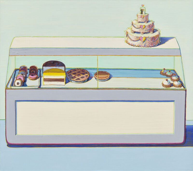 Wayne Thiebaud, Bakery Case, 1996 Oil on Canvas, 167,9 x 187,9 cm