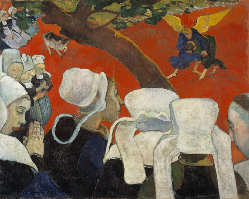 Paul Gauguin, Vision of the Sermon (Jacob Wrestling with the Angel), 1888, Oil on canvas