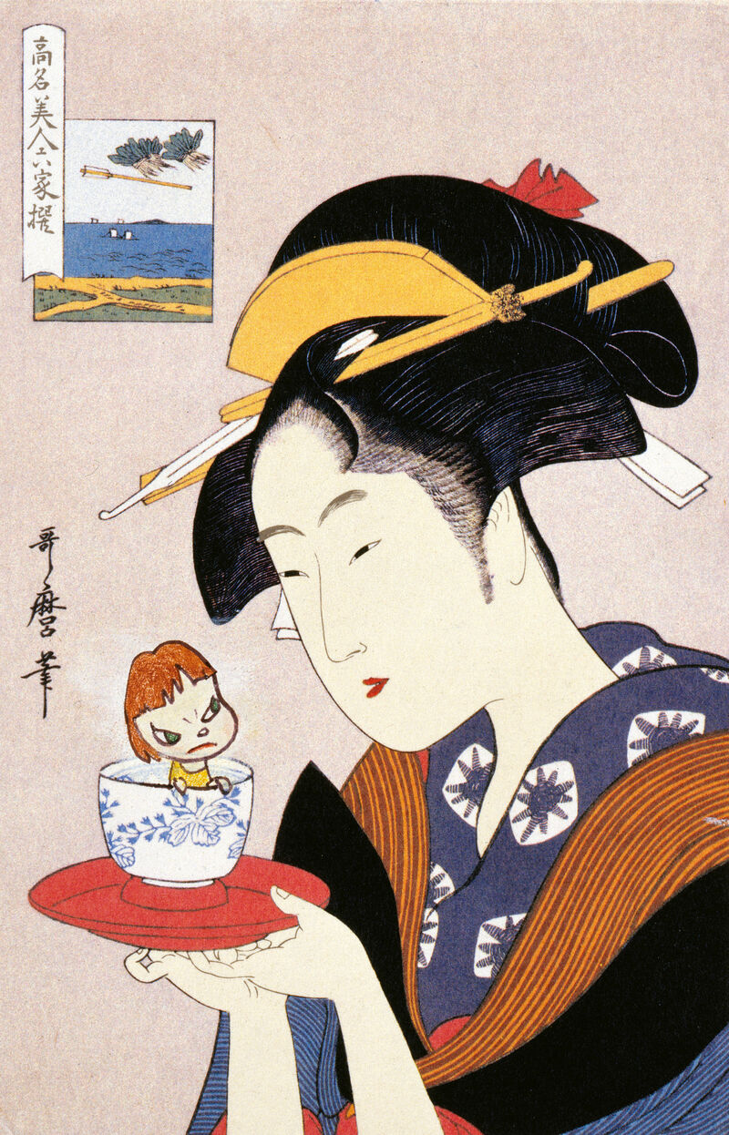 Yoshitomo Nara, Cup Kid, 2000, Acrylic and collage on paper