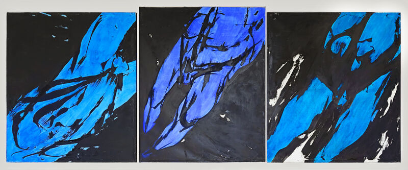 Judit Reigl, Man, Tripychon, 1967-1969, Öl auf Leinwand, 232,4 x 199,4 cm; 241,3 x 198,1 cm; 232,4 x 208,3 cm