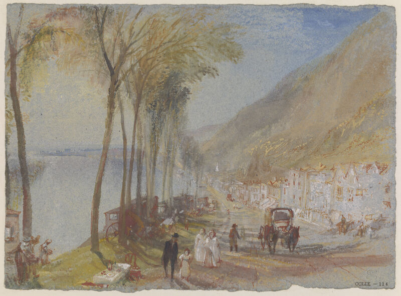 View on the Seine between Mantes and Vernon (Rolleboise on the Road from Bonnieres) / Blick auf die Seine zwischen Mantes und Vernon (Rolleboise an der Straße von Bonnieres), ca. 1833, Joseph Mallord William Turner (1775-1851)