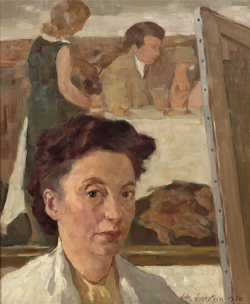 Lotte Laserstein, Self Portrait before “Evening over Potsdam”, 1950