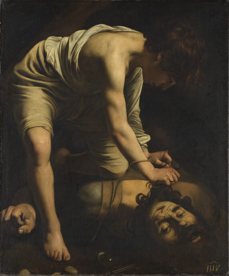 David with the Head of Goliath (before restoration) Caravaggio Oil on canvas, 110,4 x 91,3 cm Ca. 1600 Madrid, Museo Nacional del Prado