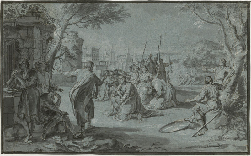 Jonah Preaching at Nineveh, after 1733 Johann Wolfgang Baumgartner (German, active in Central Europe, 1712-1761)