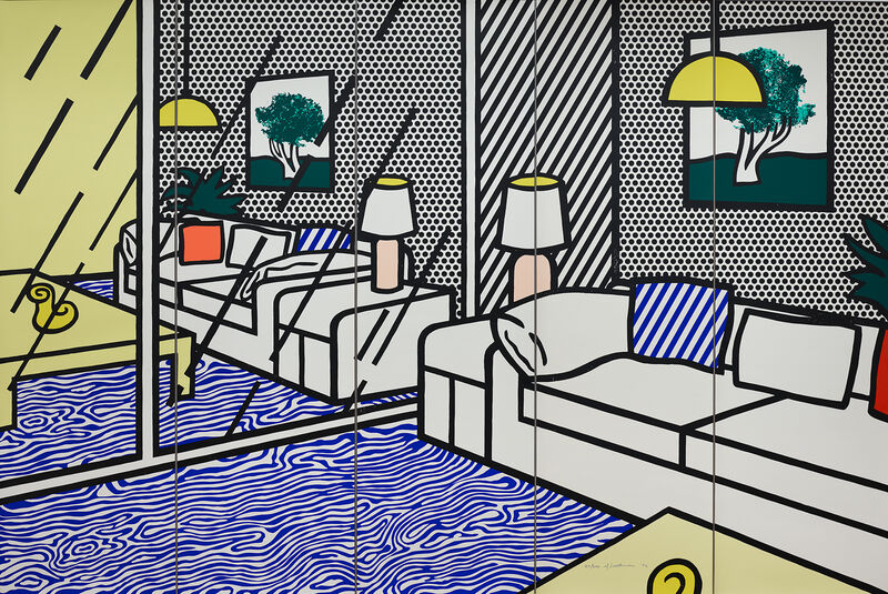 Roy Lichtenstein, Wallpaper with blue Floor Interior, 1992