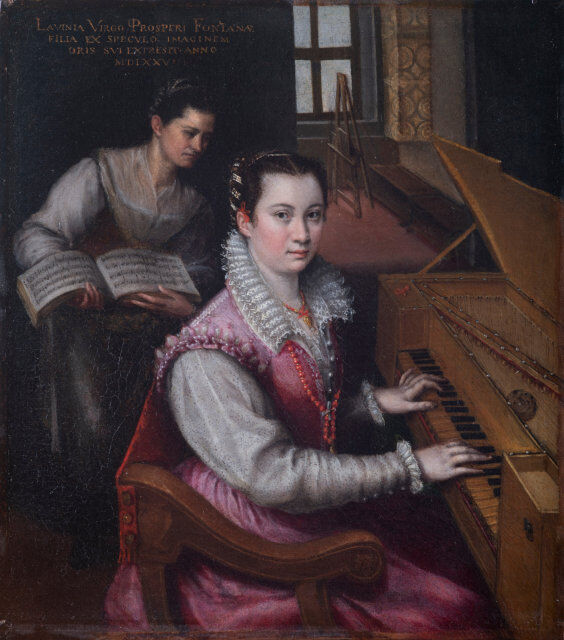 Lavinia Fontana, Selbstporträt am Spinett, 1577