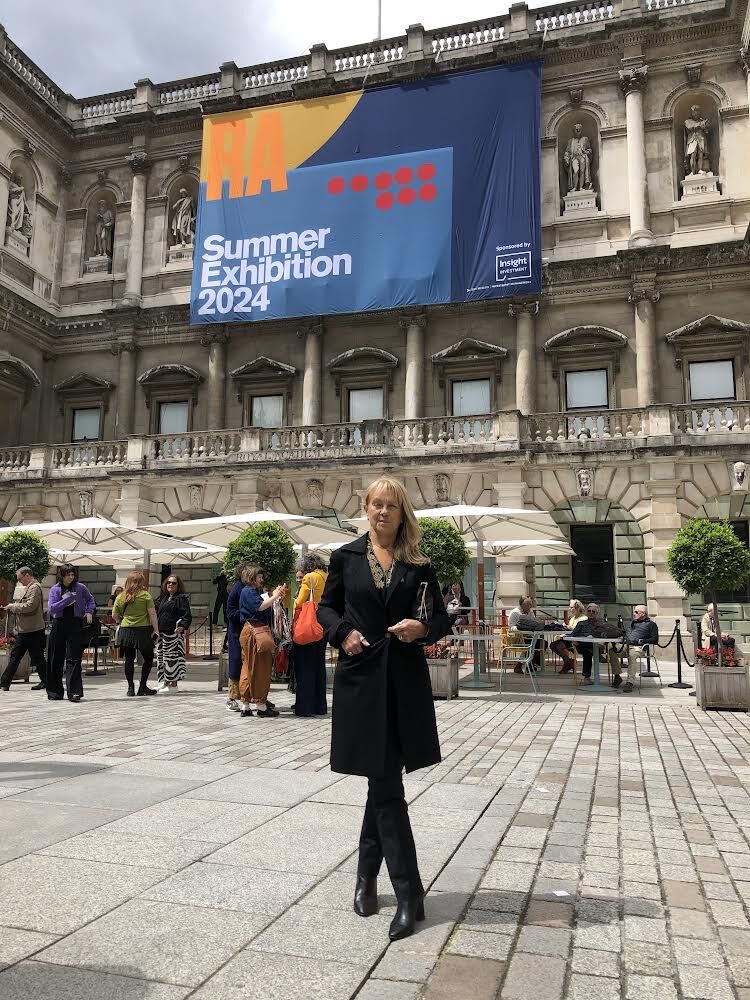 Gina Parr at The Royal Academy Varnishing Day for Artists.