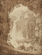 A Shepherd and Muses by a Waterfall, 1798, Christoph Henrich Kniep (German, about 1755 –1825)