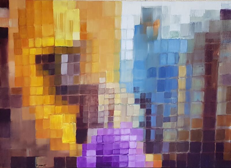 Elvira Flamm, Ikonen ohne Namen (Icons without names) X, 70 x 50 cm, 2022