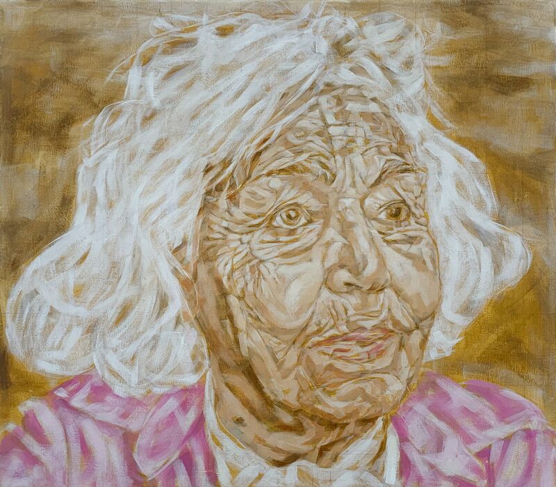Gaby Kutz, Nawal El Saadawi, Öl auf Leinwand, 65 x 90 cm, 2023