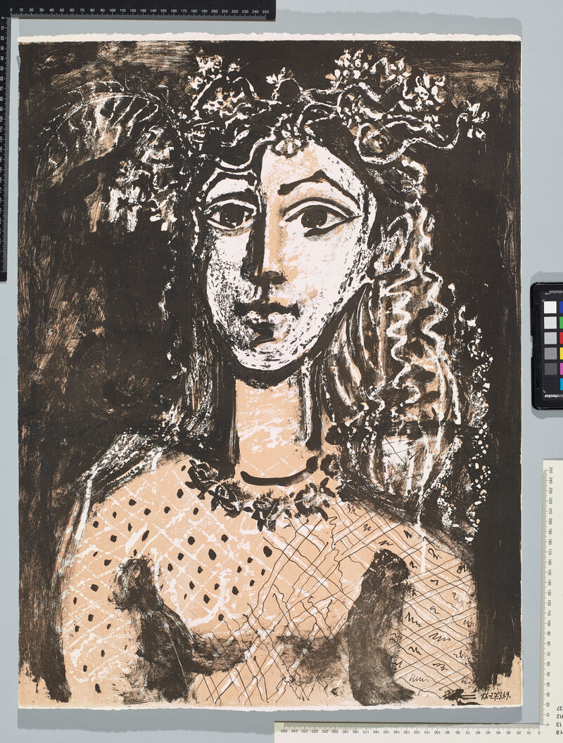 Pablo Picasso, Mädchen nach Cranach, Farblithografie, 1949