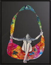 Micky Focke, Fly Me Out Of Oz, Serie ´Resting In Pieces´, 80 x 61,5cm, Öl, Mixed Media auf Cup-Board, 2024