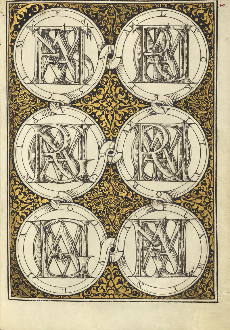 Names Written in Superimposed Letters from Model Book of Calligraphy, 1561 – 1562 Georg Bocskay