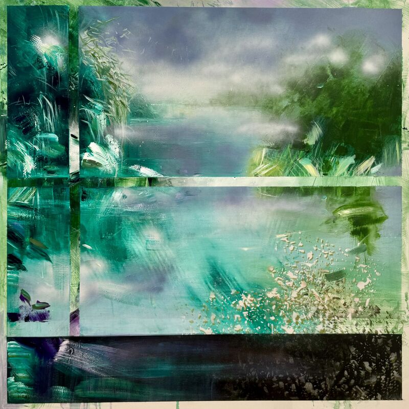 Christine Keruth, distant, 100 x 100 cm, Öl auf Leinwand, 2024